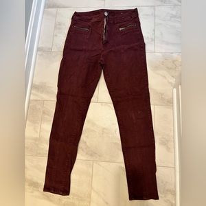 American Eagle Hi Rise Jegging, burgundy, size 12